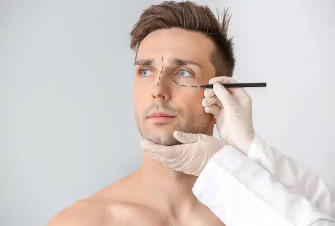 Men’s eyelid surgery to improve the appearance of the upper and lower eyelids.