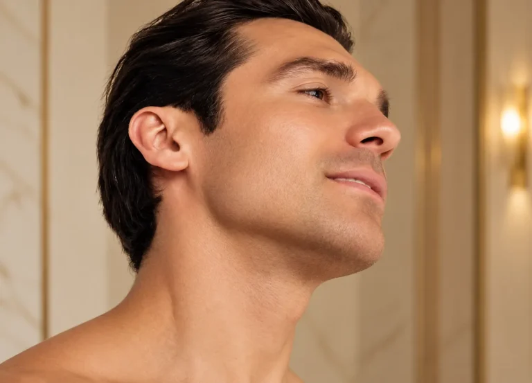 Male profile showing neck and jawline definition for men’s neck lift at WOPS